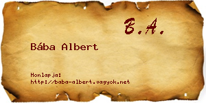 Bába Albert névjegykártya
